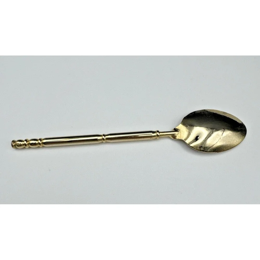 Vintage: Set Of‎ 2 Gold Tone Hibiscus Cloisonné Hawaii Souvenir Collector Spoons